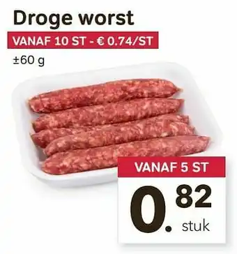 Buurtslagers Droge worst aanbieding