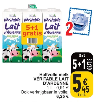 Cora Halfvolle melk VÉRITABLE LAIT D'ARDENNE aanbieding