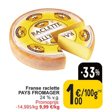Cora Franse raclette PAYS FROMAGER aanbieding