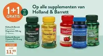 Holland & Barrett Holland + barrett magnesium 150 mg + vitamine d3 10 mcg aanbieding