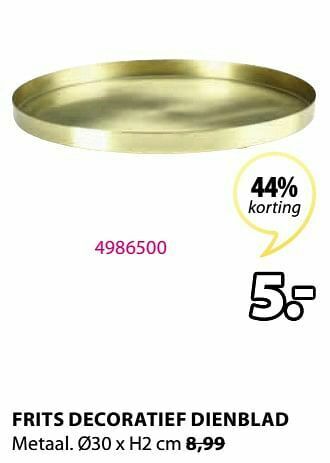 Jysk Frits decoratief dienblad aanbieding