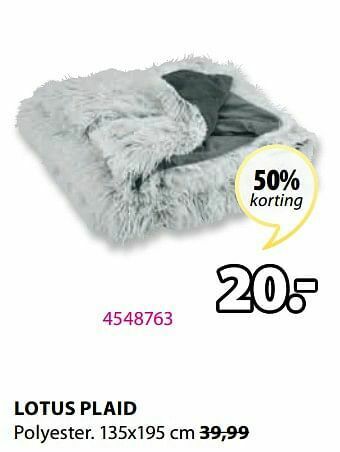 Jysk Lotus plaid aanbieding