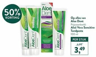 Holland & Barrett Aloë vera sensitive tandpasta aanbieding