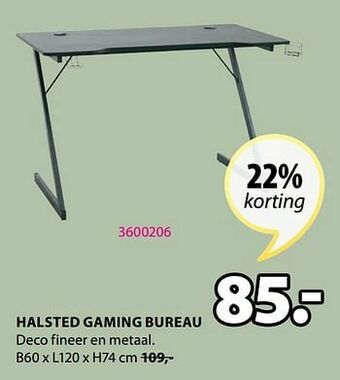 Jysk Halsted gaming bureau aanbieding