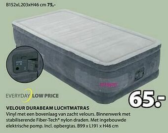 Jysk Velour durabeam luchtmatras aanbieding