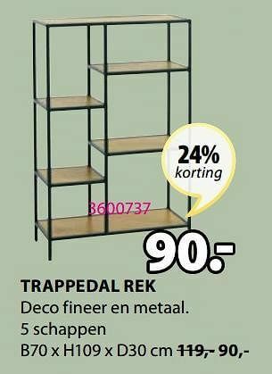 Jysk Trappedal rek 5 schappen aanbieding