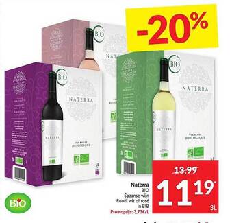 Intermarché Naterra Bio Spaanse Wijn aanbieding