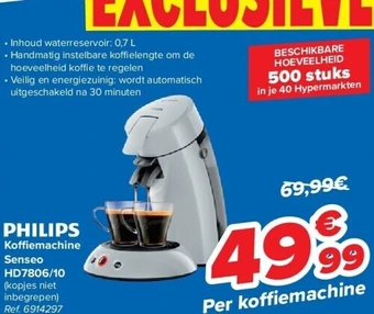 Carrefour Ko emachine senseo hd7806/10 aanbieding