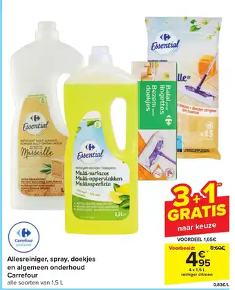 Carrefour Allesreiniger, spray, doekjes en algemeen onderhoud aanbieding