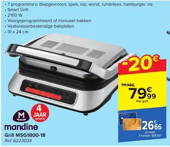 Carrefour Grill MSG1800-18 aanbieding