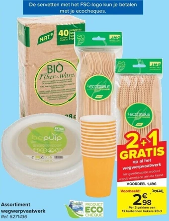 Carrefour Assortiment wegwerpvaatwerk aanbieding
