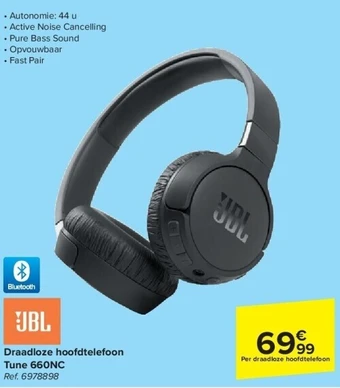 Carrefour Draadloze hoofdtelefoon tune 660nc aanbieding