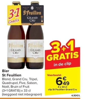 Carrefour Bier St Feuillien aanbieding
