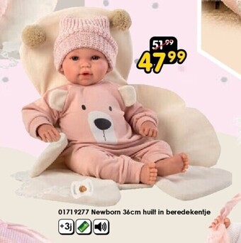 ToyChamp 01719277 newborn 36cm huilt in beredekentje aanbieding