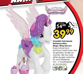 ToyChamp 01666823 hatchimals rainbowcation magic wing unicorn aanbieding