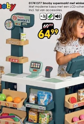 ToyChamp 01741377 smoby supermarkt met winkelwagentje aanbieding