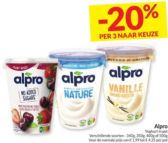 Intermarché Alpro Yoghurt in pot aanbieding