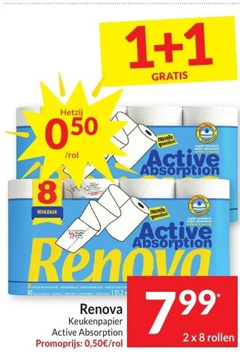 Intermarché Renova Keukenpapier Active Absorption aanbieding