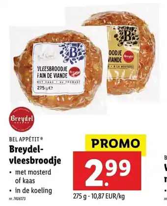Lidl Bel Appétit Breydelvleesbroodje aanbieding