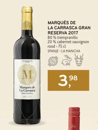 Alvo MARQUÉS DE LA CARRASCA GRAN RESERVA 2017 aanbieding