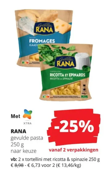 Spar Colruyt RANA gevulde pasta 250 g aanbieding