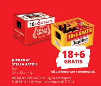 Spar Colruyt JUPILER of STELLA ARTOIS aanbieding