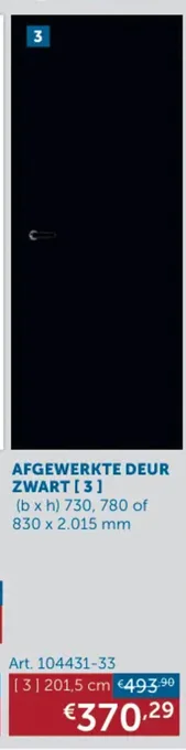 Zelfbouwmarkt AFGEWERKTE DEUR ZWART aanbieding