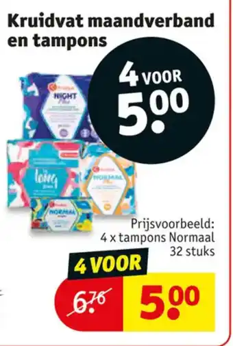Kruidvat Kruidvat maandverband en tampons aanbieding