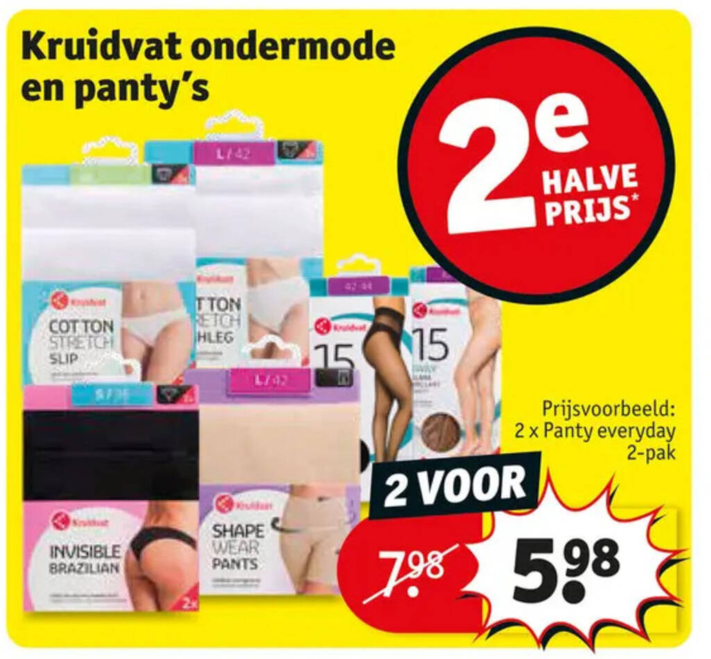 Kruidvat ondermode en panty’s promotie bij Kruidvat