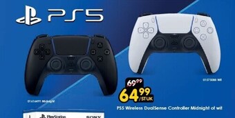ToyChamp Ps5 wireless dualsense controller midnight of wit aanbieding