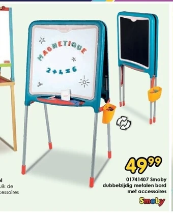 ToyChamp 01741407 smoby dubbelzijdig metalen bord met accessoires aanbieding