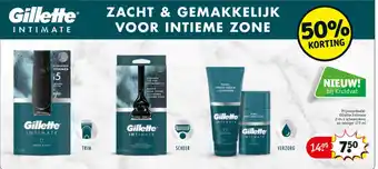 Kruidvat Gillette intimate 2-in-1 scheercrème en reiniger 177 ml aanbieding