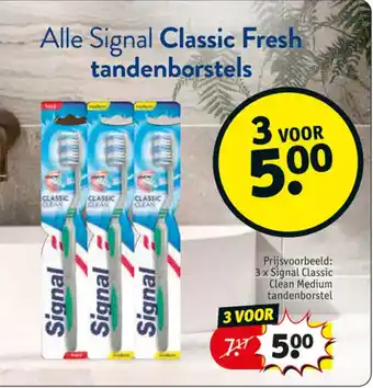 Kruidvat Signal Classic Clean Medium tandenborstel aanbieding