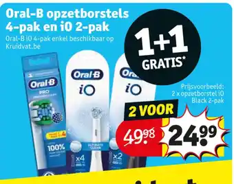 Kruidvat Oral-B opzetborstels 4-pak en i0 2-pak aanbieding