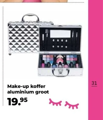 Make-up koffer aluminium groot