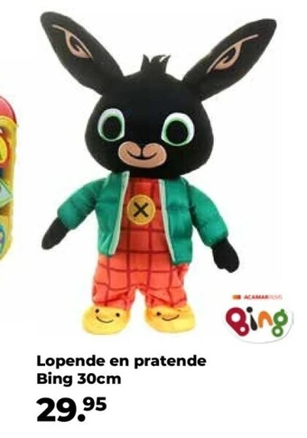 Lopende en pratende bing 30cm