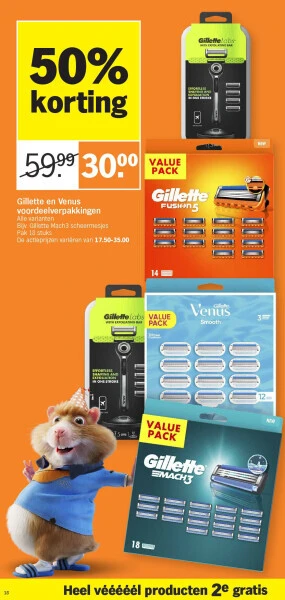 Albert Heijn Gillette en venus voordeelverpakkingen aanbieding