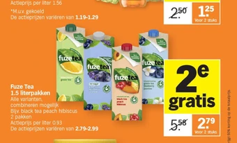 Albert Heijn Fuze tea 1.5 literpakken aanbieding
