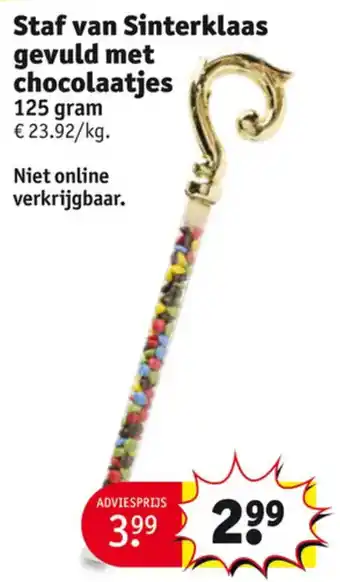 Kruidvat Staf van Sinterklaas gevuld met chocolaatjes 125 gram aanbieding