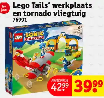 Lego tails' werkplaats en tornado vliegtuig