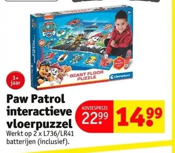 Kruidvat Paw patrol interactieve vloerpuzzel aanbieding
