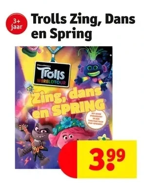 Kruidvat Trolls zing, dans en spring aanbieding