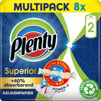 Bol.com Plenty superior keukenpapier - 8 x 2 rollen aanbieding