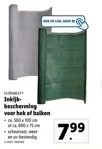 Lidl Florabest Inkijkbescherming voor hek of balkon aanbieding