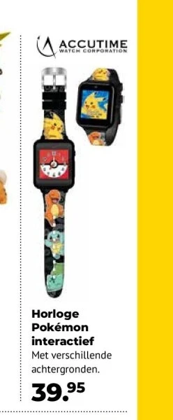 Horloge pokémon interactief