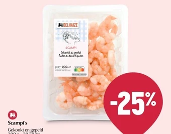 Delhaize Scampi’s 200g aanbieding