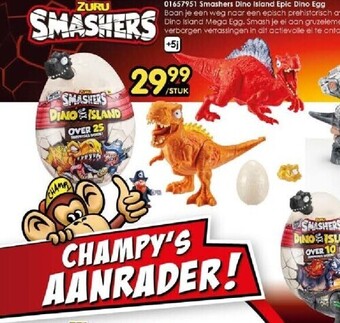 ToyChamp 01657951 smashers dino island epic dino egg aanbieding