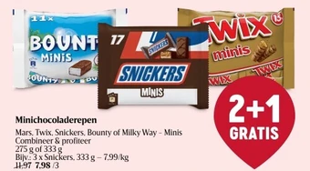 Minichocoladerepen Mars, Twix, Snickers, Bounty of Milky Way - Minis