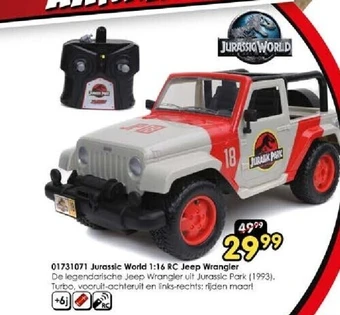 ToyChamp 01731071 jurassic world 1:16 rc jeep wrangler aanbieding