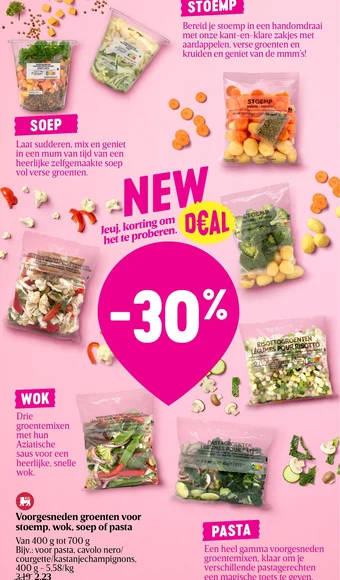 Delhaize Voorgesneden groenten voor stoemp, wok, soep of pasta aanbieding